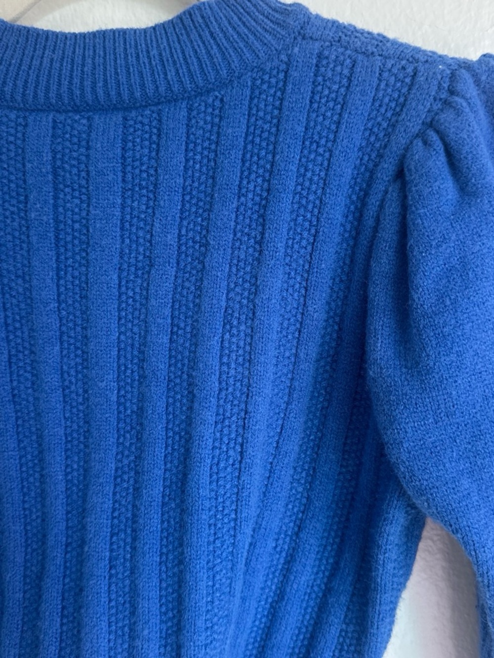 Blue Ribbed Drawstring Pullover Sweater - Women - Picture 5 of 5